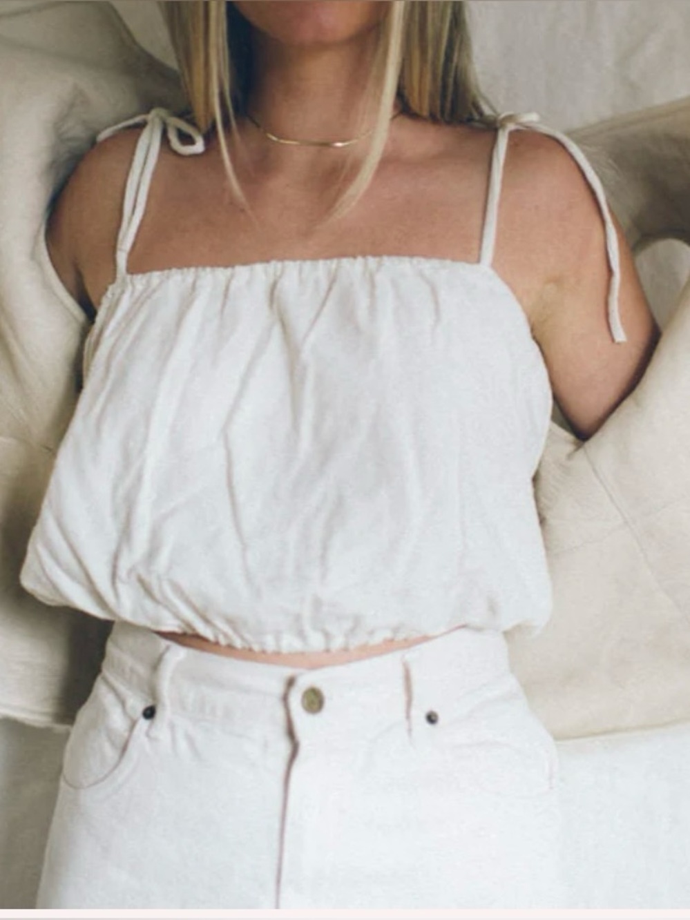 Honeydove Vintage Raw Silk French Top